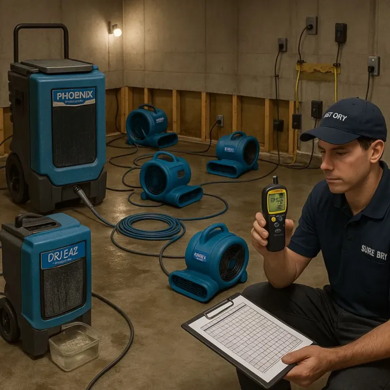 Structural Drying and Dehumidification process in Maricopa, CA